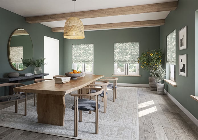 Maui, Green Ink - Motorised Roman Blind - Image 6